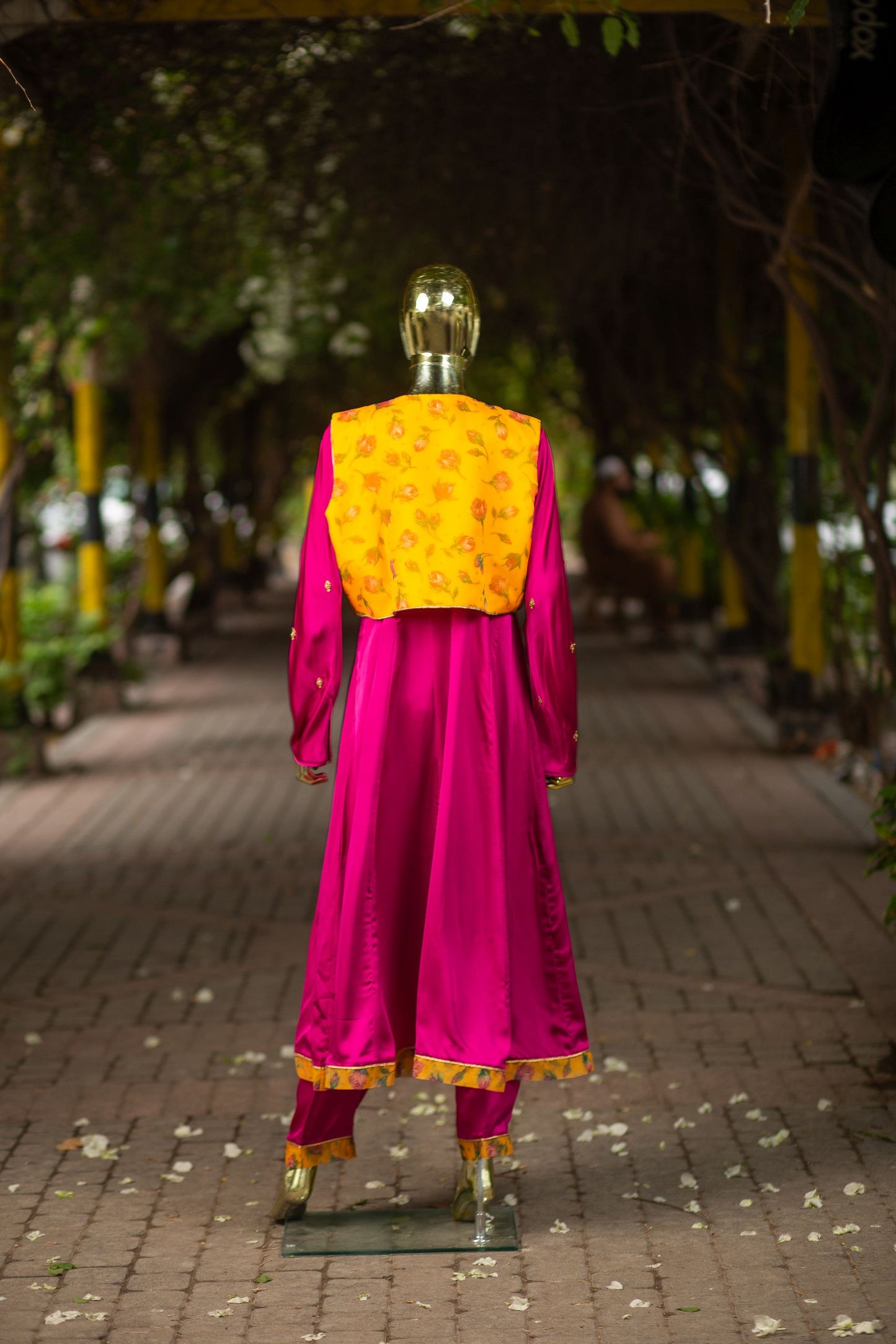 Desi Kurri Frock (Mustard/Magenta 2 Piece)