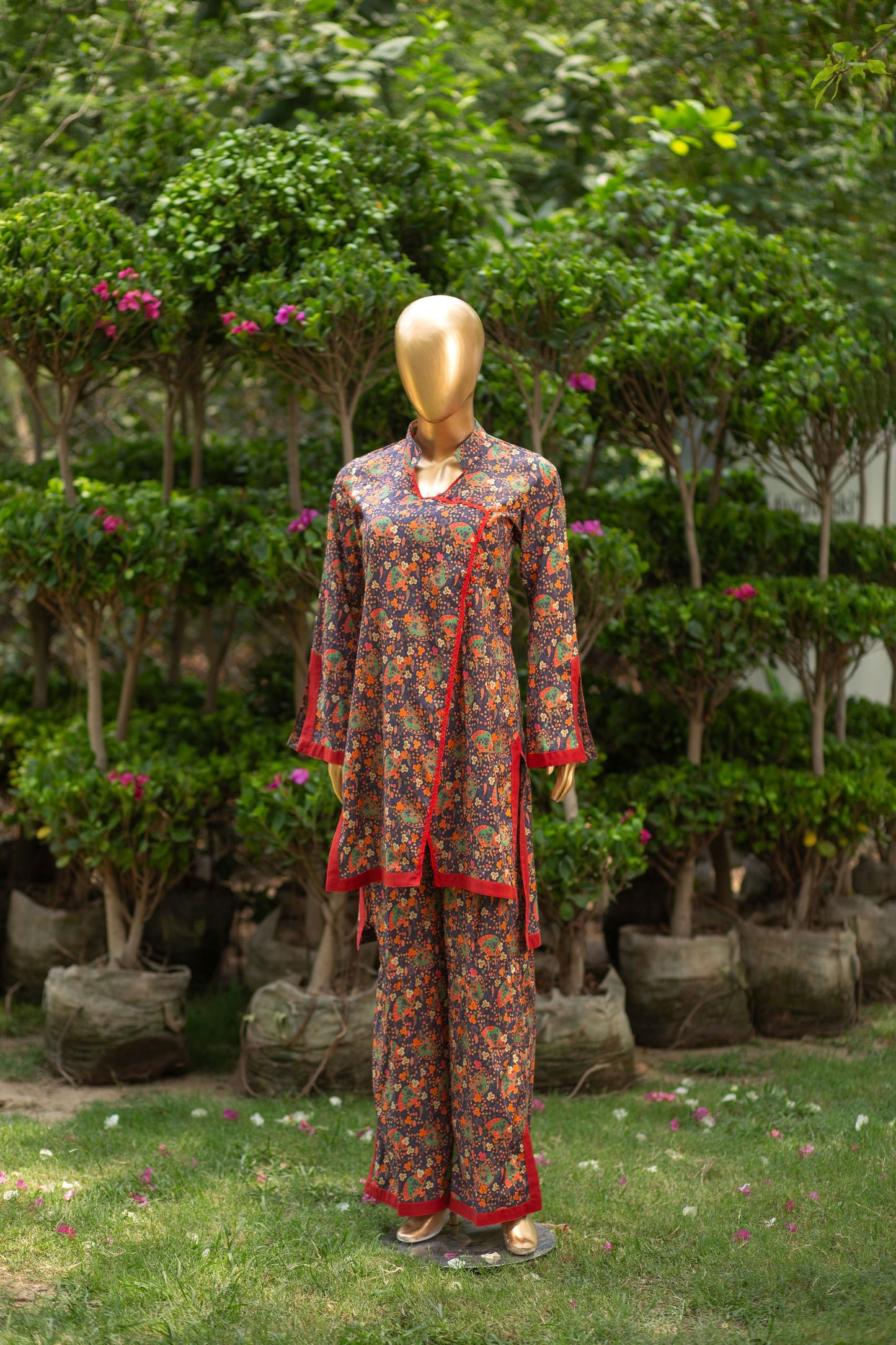 Red Orient 2 Piece Lawn Suit