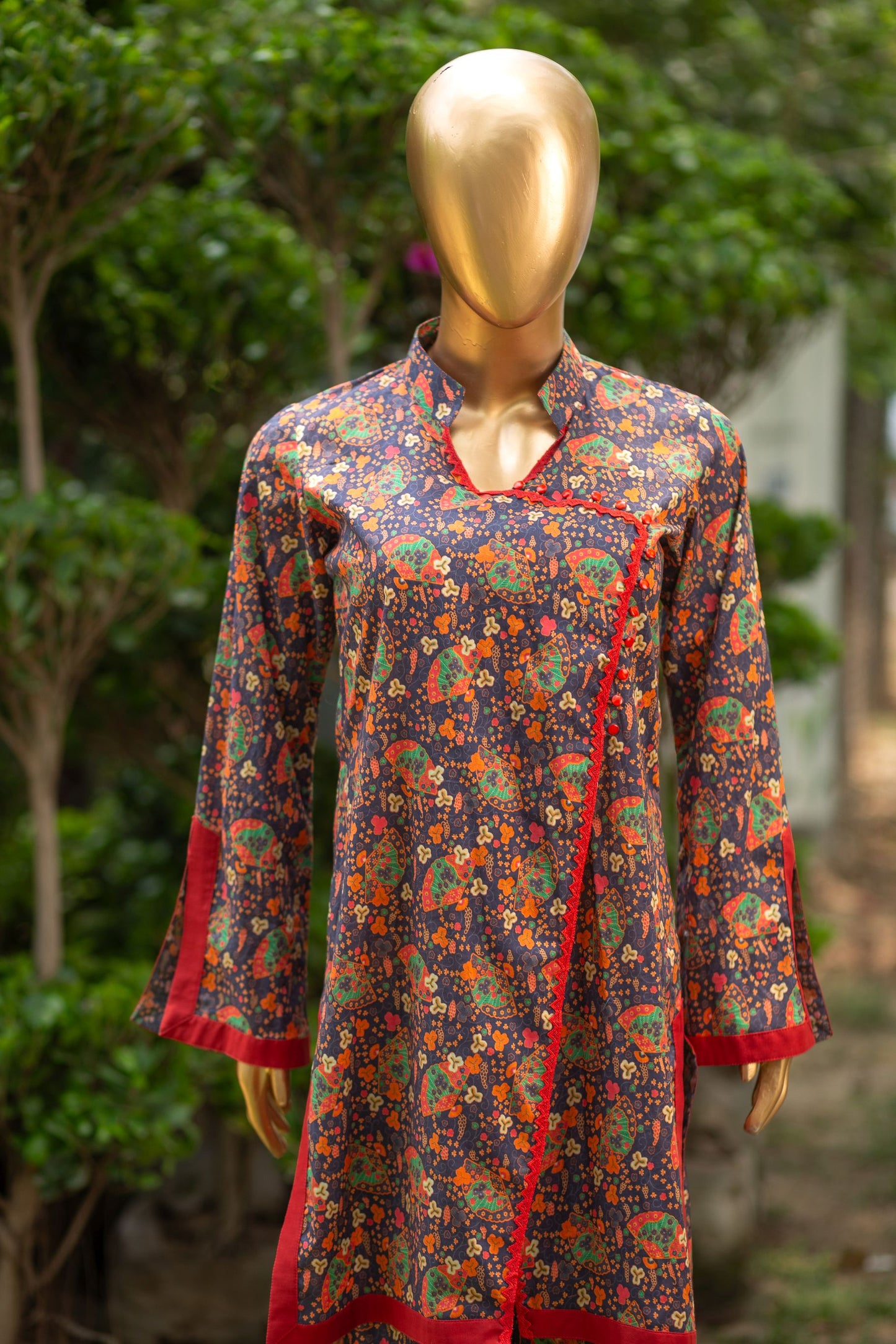 Red Orient 2 Piece Lawn Suit