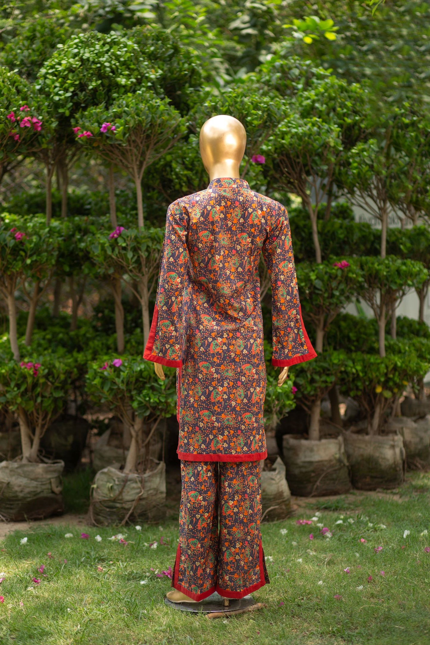 Red Orient 2 Piece Lawn Suit