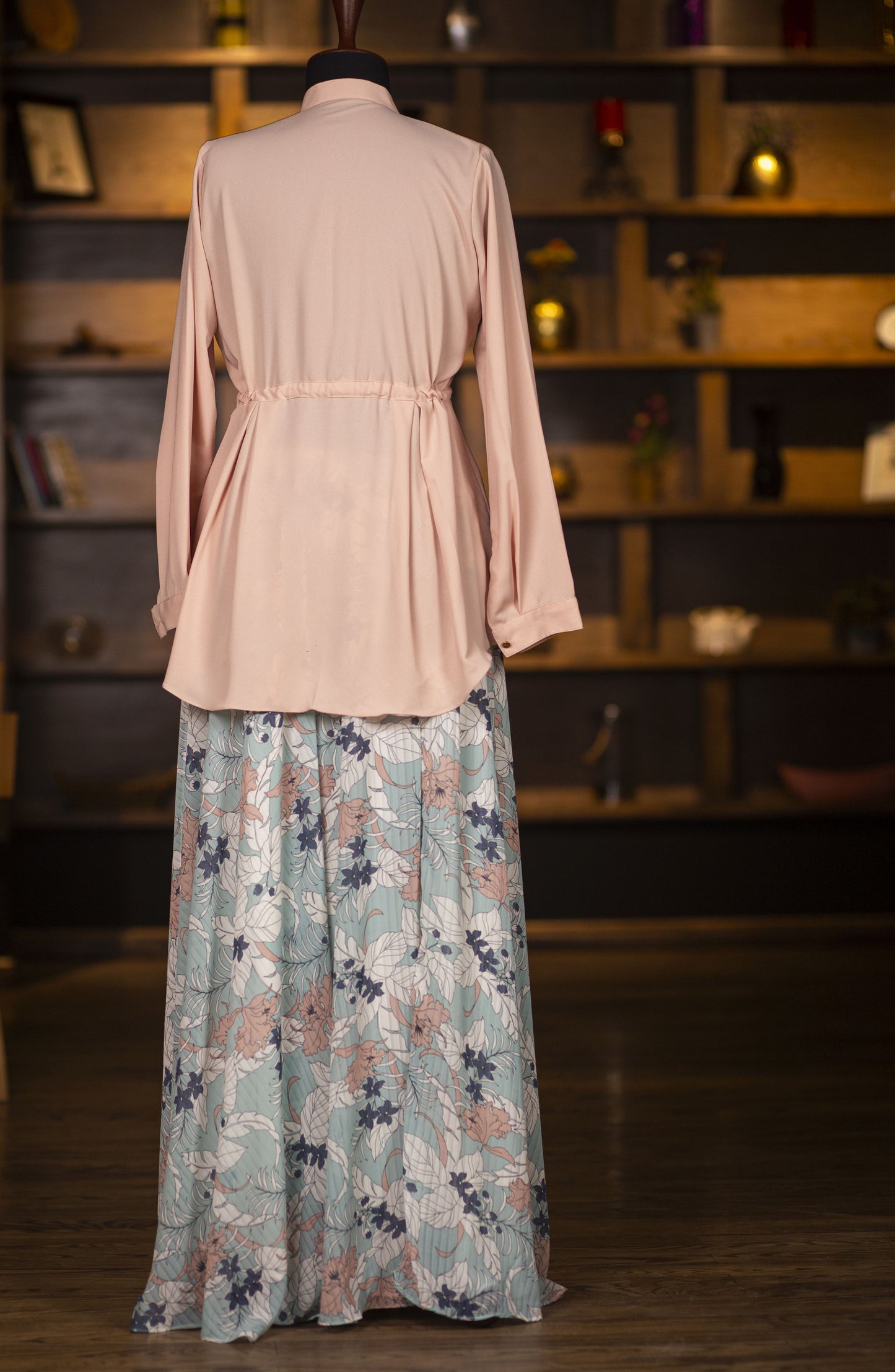 Ice Blue and Peach 2 Piece