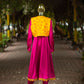 Desi Kurri Frock (Mustard/Magenta 2 Piece)