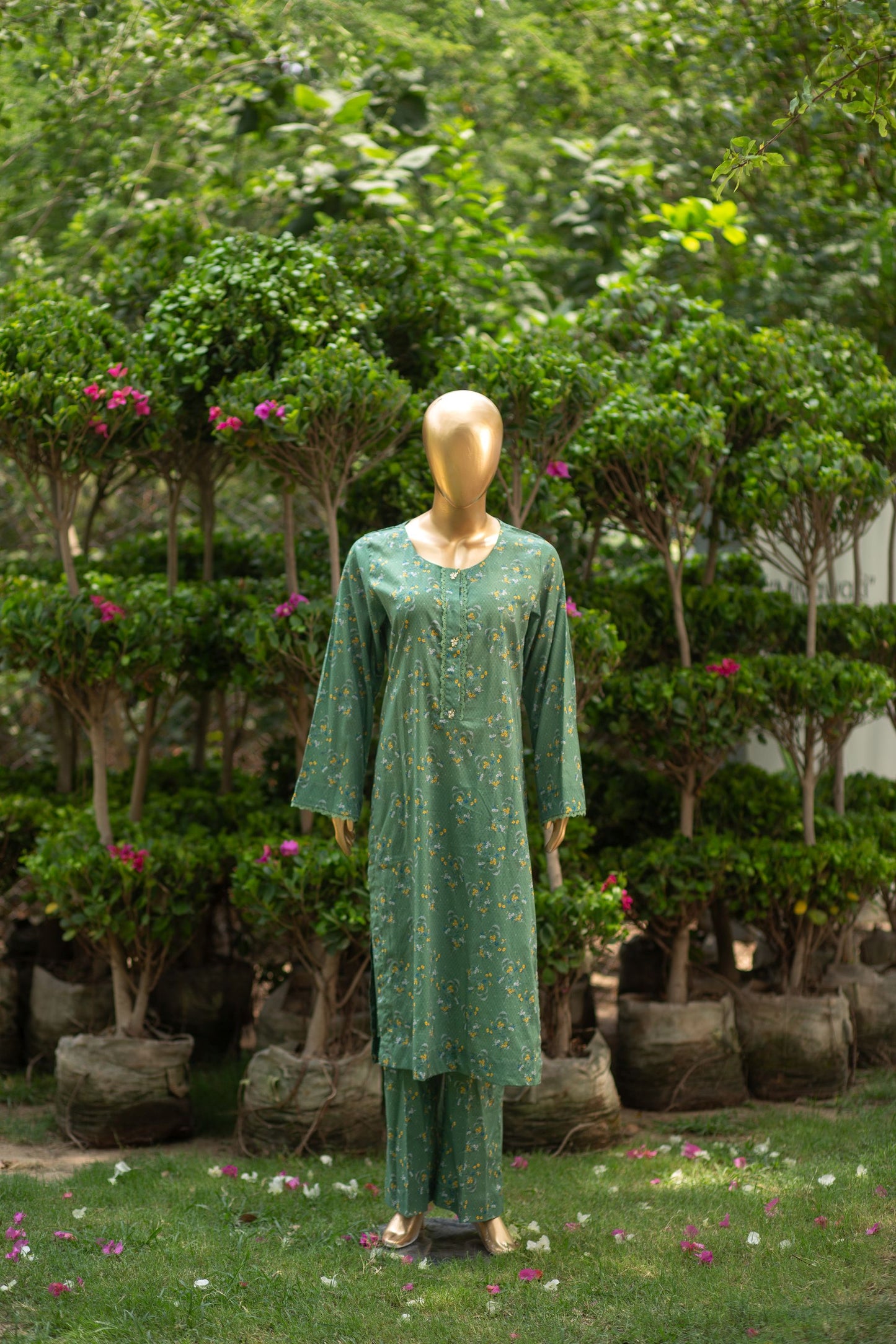 Meadow Green 2 Piece Lawn Suit