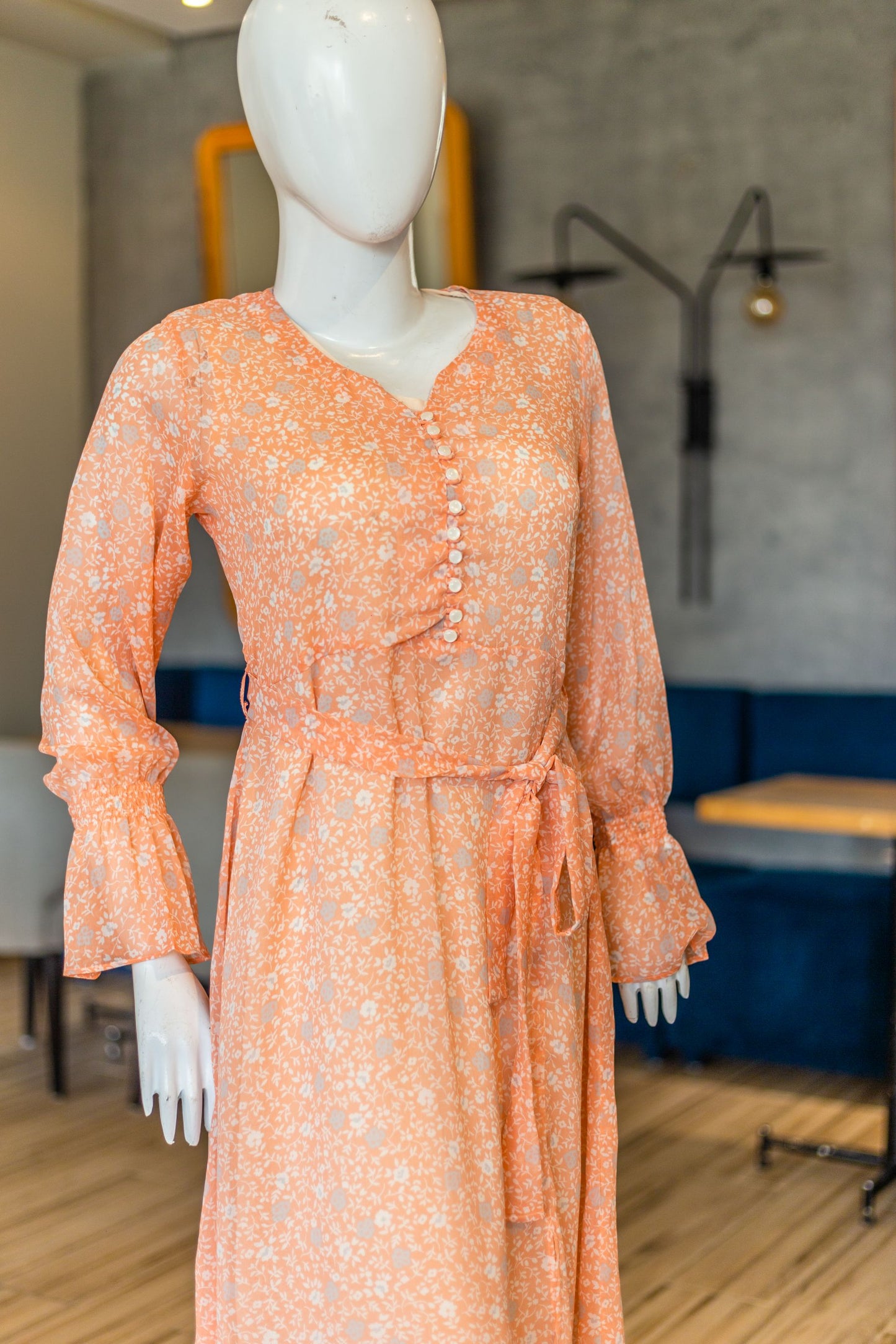 Orange Sherbet Floral Tunic